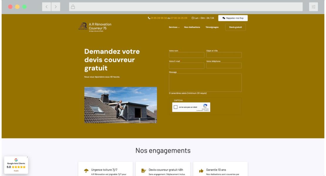 A.R. Rénovation Couvreur 75 Desktop